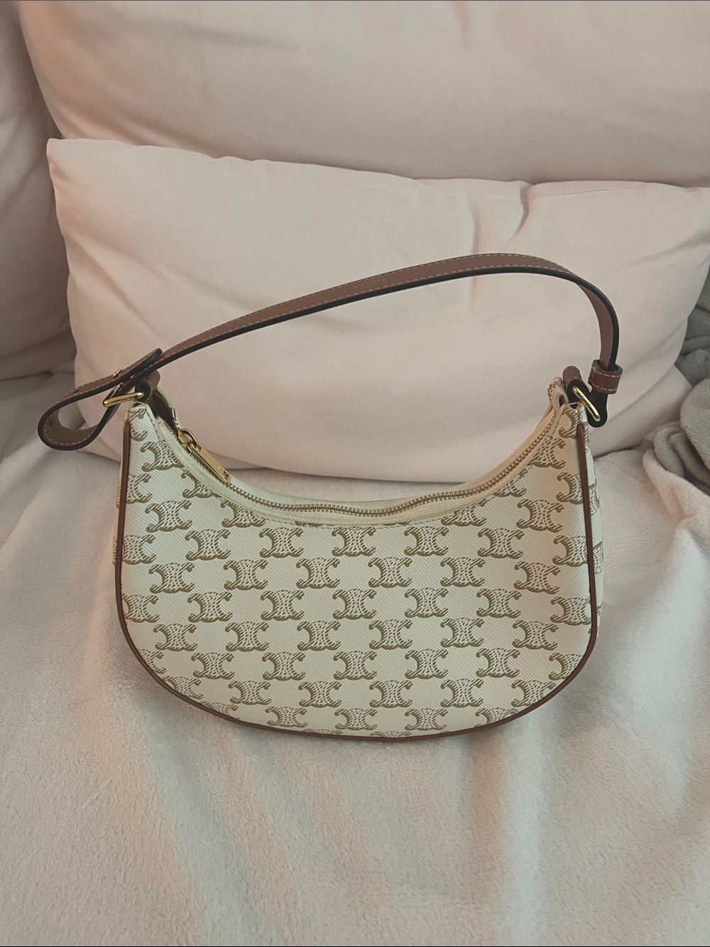 Celine Ava in Triomphe Canvas and Calfskin - Picture 2 of 7
